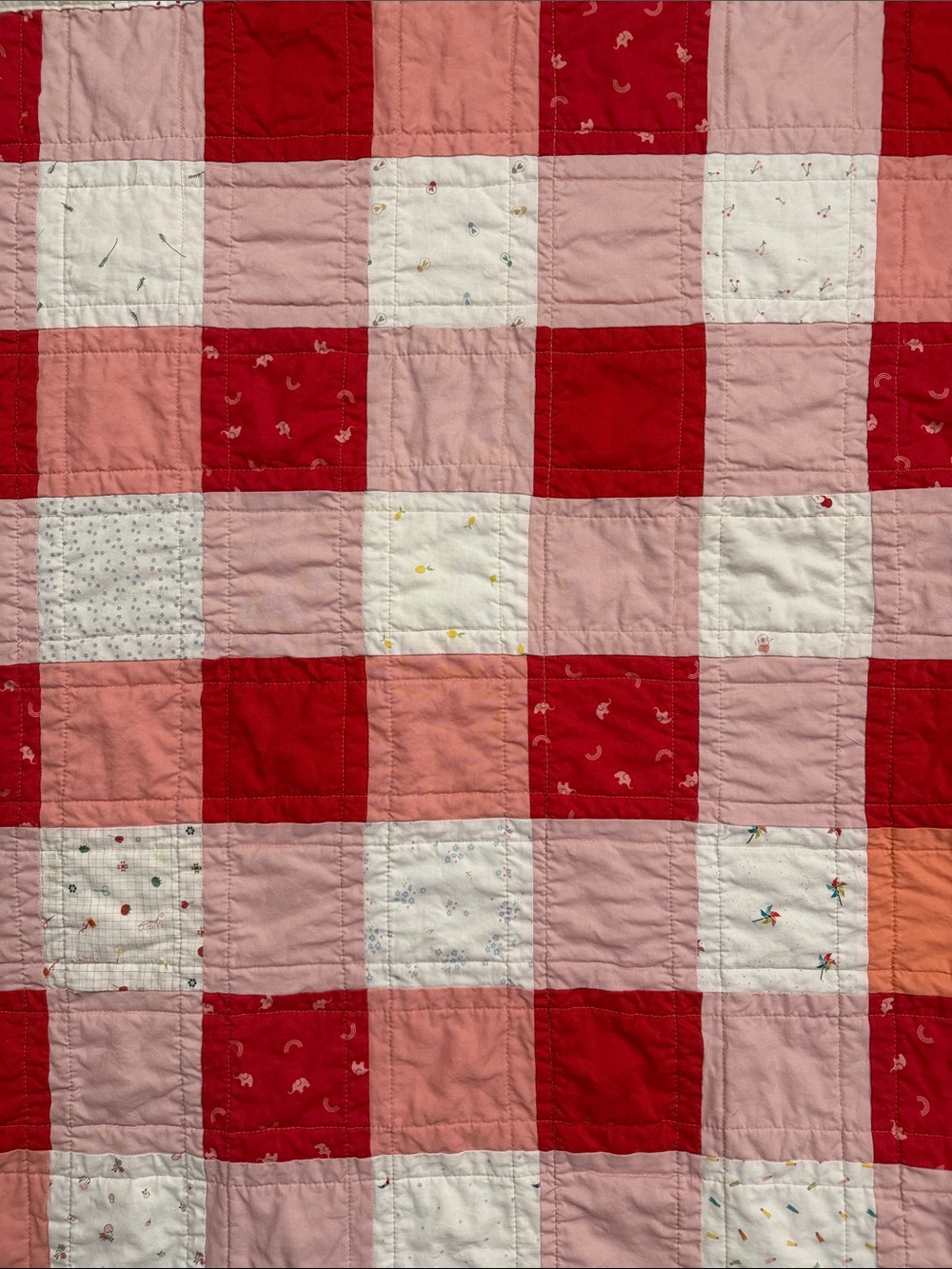 Patchwork Pink & Red Check Quilt - Cozy Home Baby Blanket